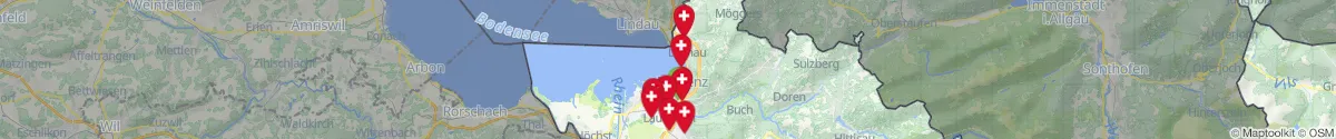 Kartenansicht für Apotheken-Notdienste in der Nähe von Eichenberg (Bregenz, Vorarlberg)